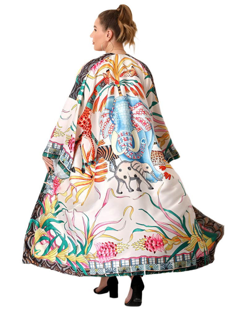 Malia Boho Printed Colourful Oversized Kimono - Koda Fashion & Decor - Free Shipping