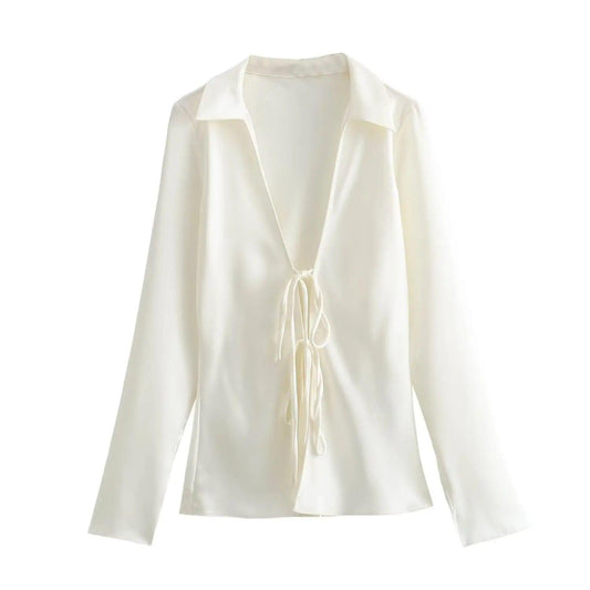 Zara Tie-Front Shirt - White.