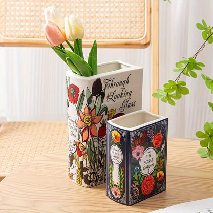 The Secret Garden Ceramic Book Vase - Koda Fashion & Decor - Free Shipping