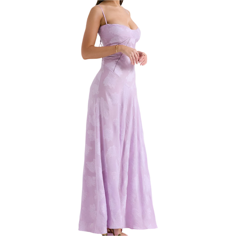 Whimsical Printed Maxi Dress- Pale Purple - Koda Fashion & Decor - Free Shipping