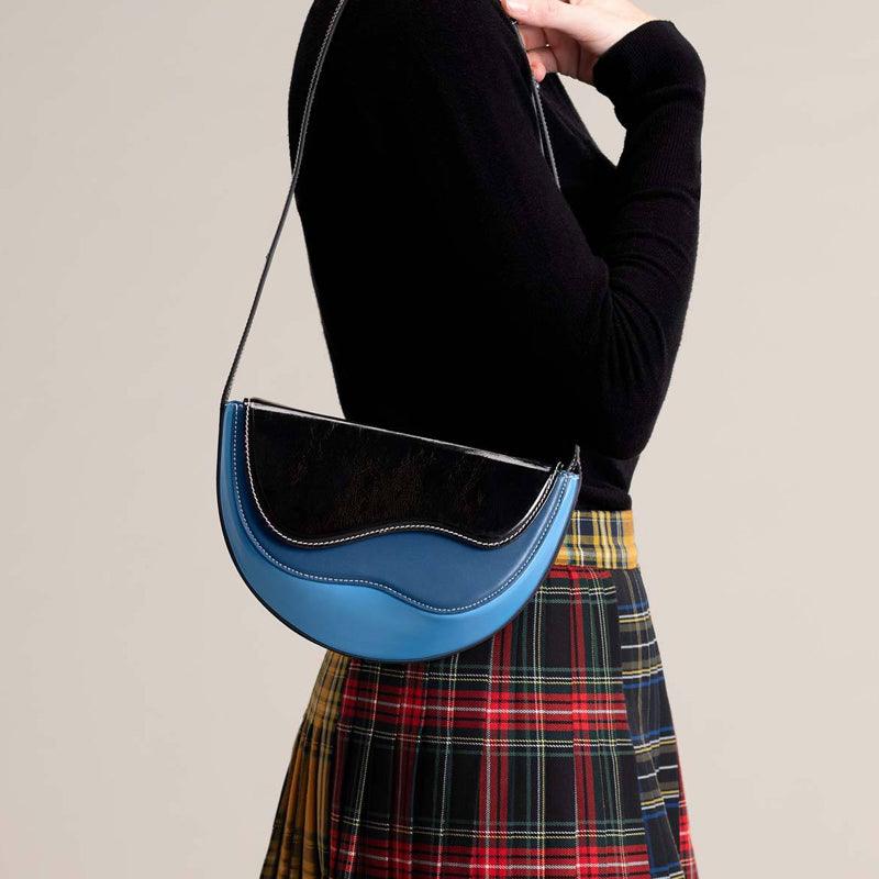 Semi-Circle Saddle Bag - Blue Koda Fashion & Decor