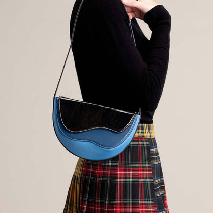 Semi-Circle Saddle Bag - Blue Koda Fashion & Decor