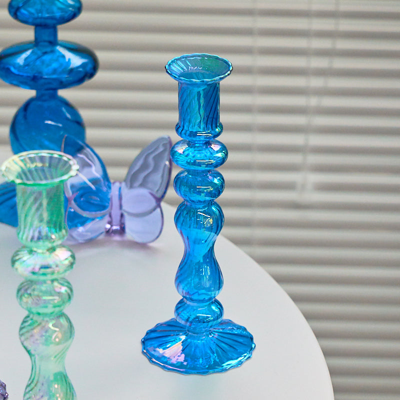 Retro Glass Taper Candle Holder