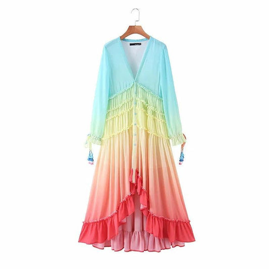 Setting Sun Flounced A-Line Dress - Koda Fashion & Decor - Free Shipping