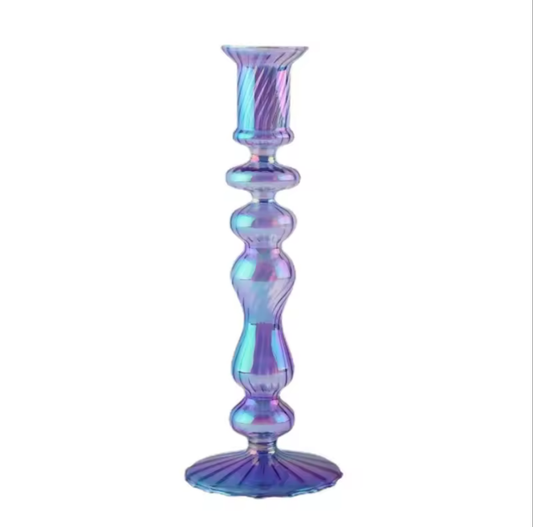 Retro Glass Taper Candle Holder