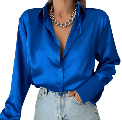 Vintage Lapel Satin Blouse Koda Fashion & Decor