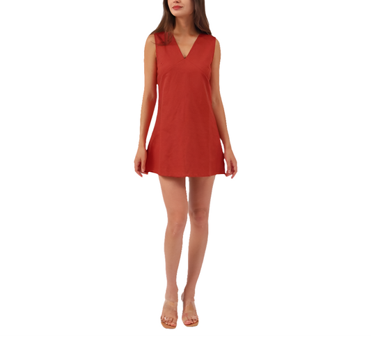 Venus V-Neck Linen Mini Dress