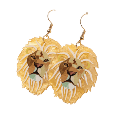 King of the Jungle Lion Earrings