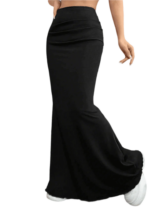 Bodycon Maxi Skirt with Split- Black - Koda Fashion & Decor - Free Shipping