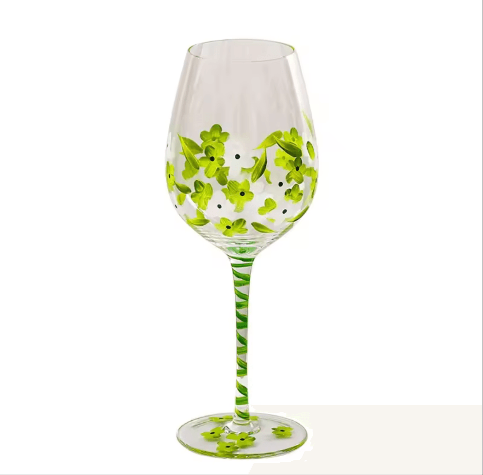 Nature's Beauty Crystal Hand Painted White Wine Glass - Koda Store Australia - Free Shipping