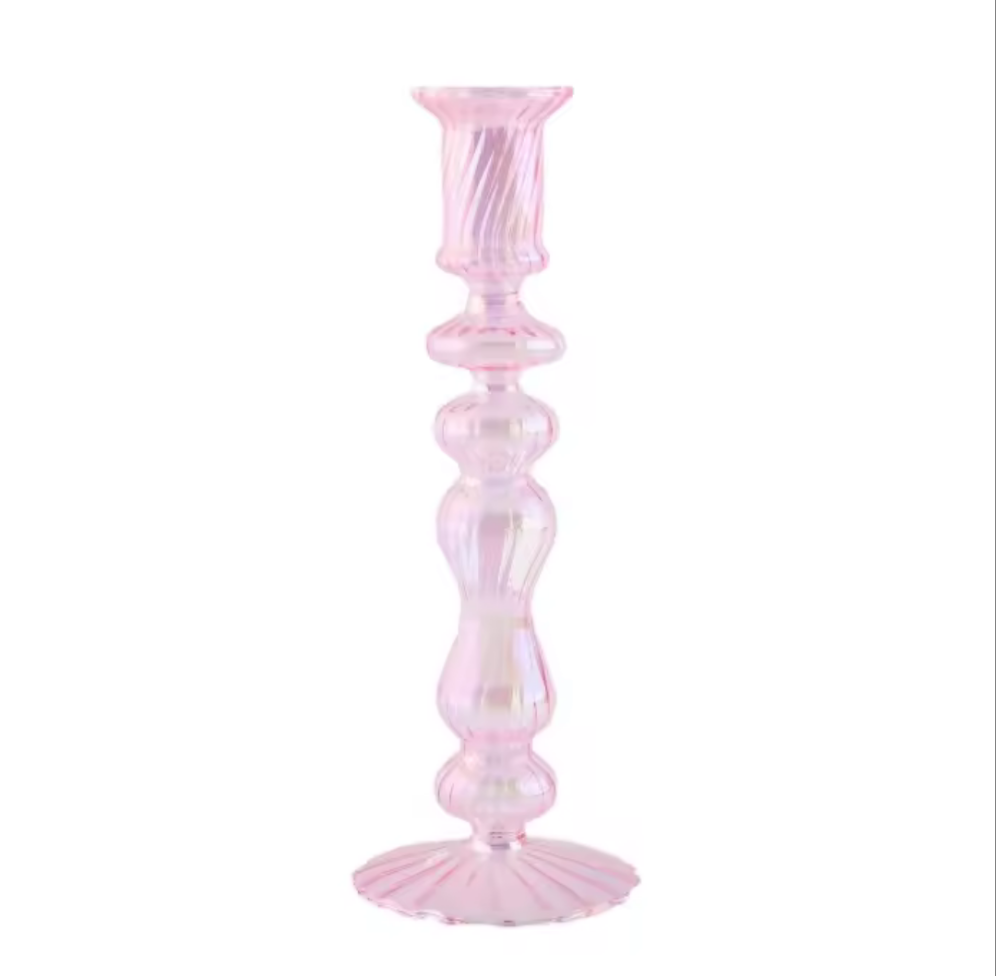 Retro Glass Taper Candle Holder