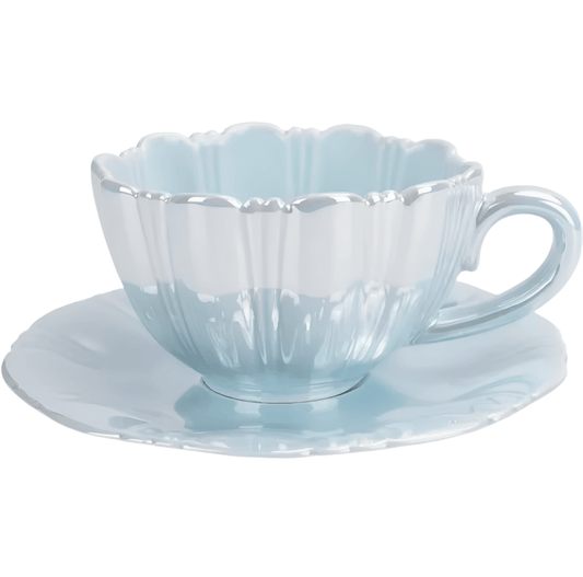 Pearly Petals Teacup & Saucer Set