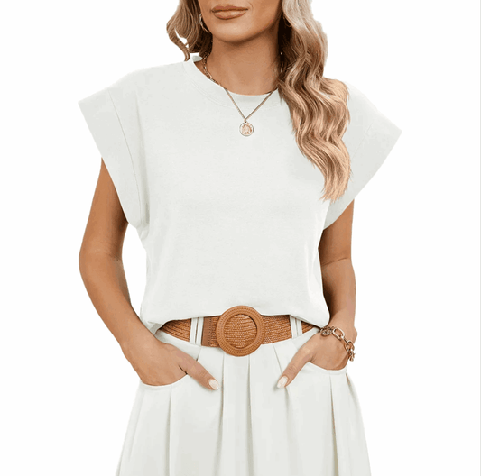 Anais White Short Sleeve Blouse - Koda Fashion & Decor - Free Shipping