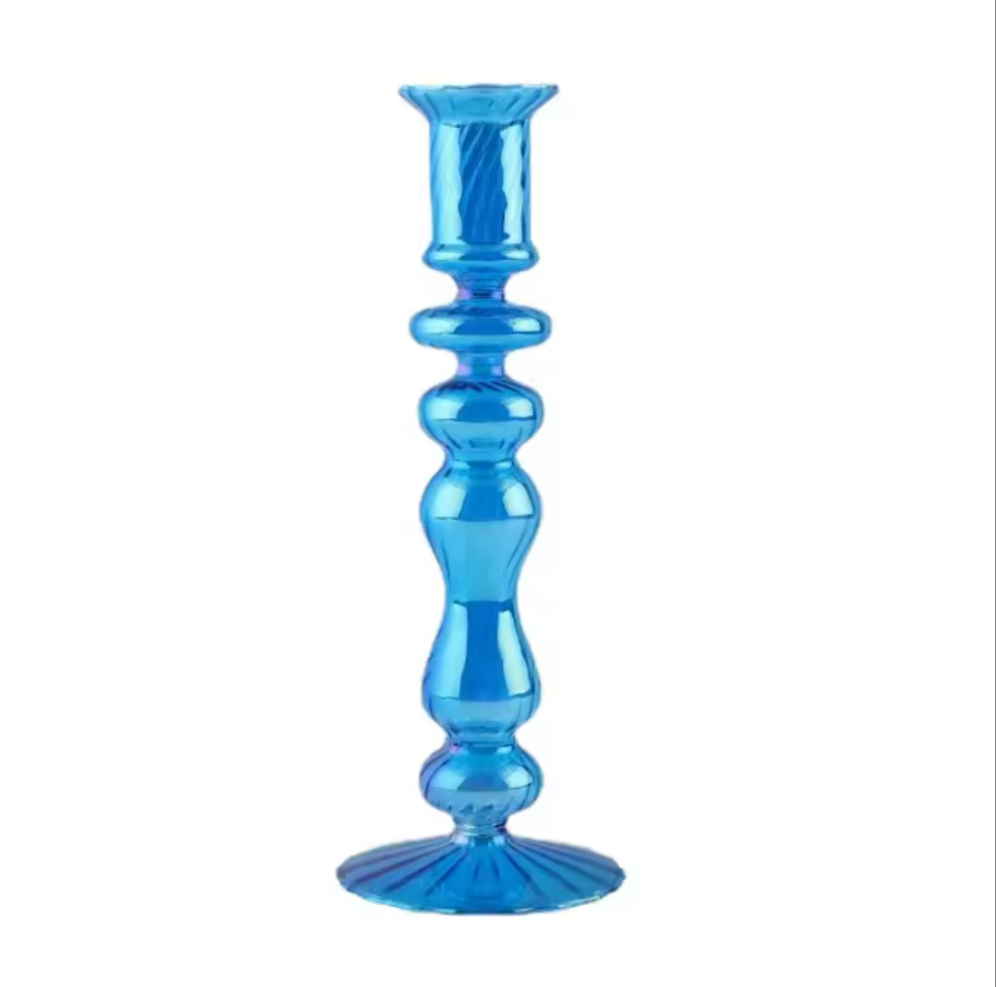 Retro Glass Taper Candle Holder