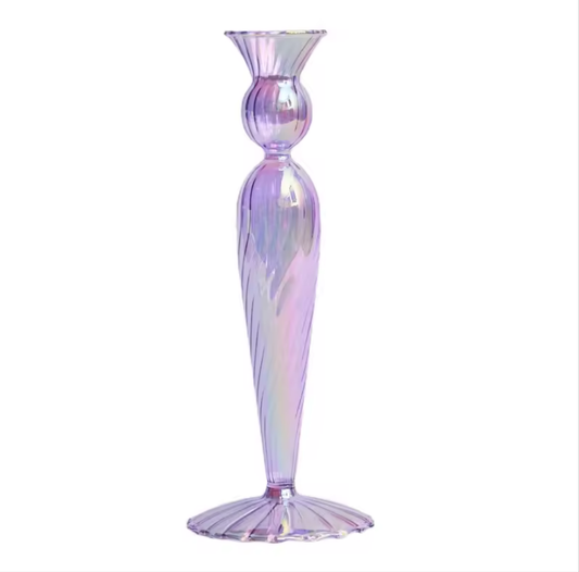 She's A Lady Retro Glass Taper Candle Holder