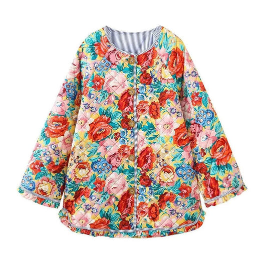 Blossom Burst Colourful Quilted Coat.