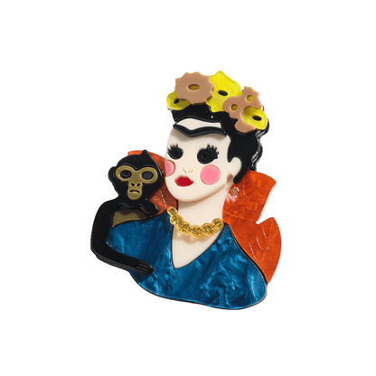 Frida Kahlo Monkey Brooch Koda Fashion & Decor