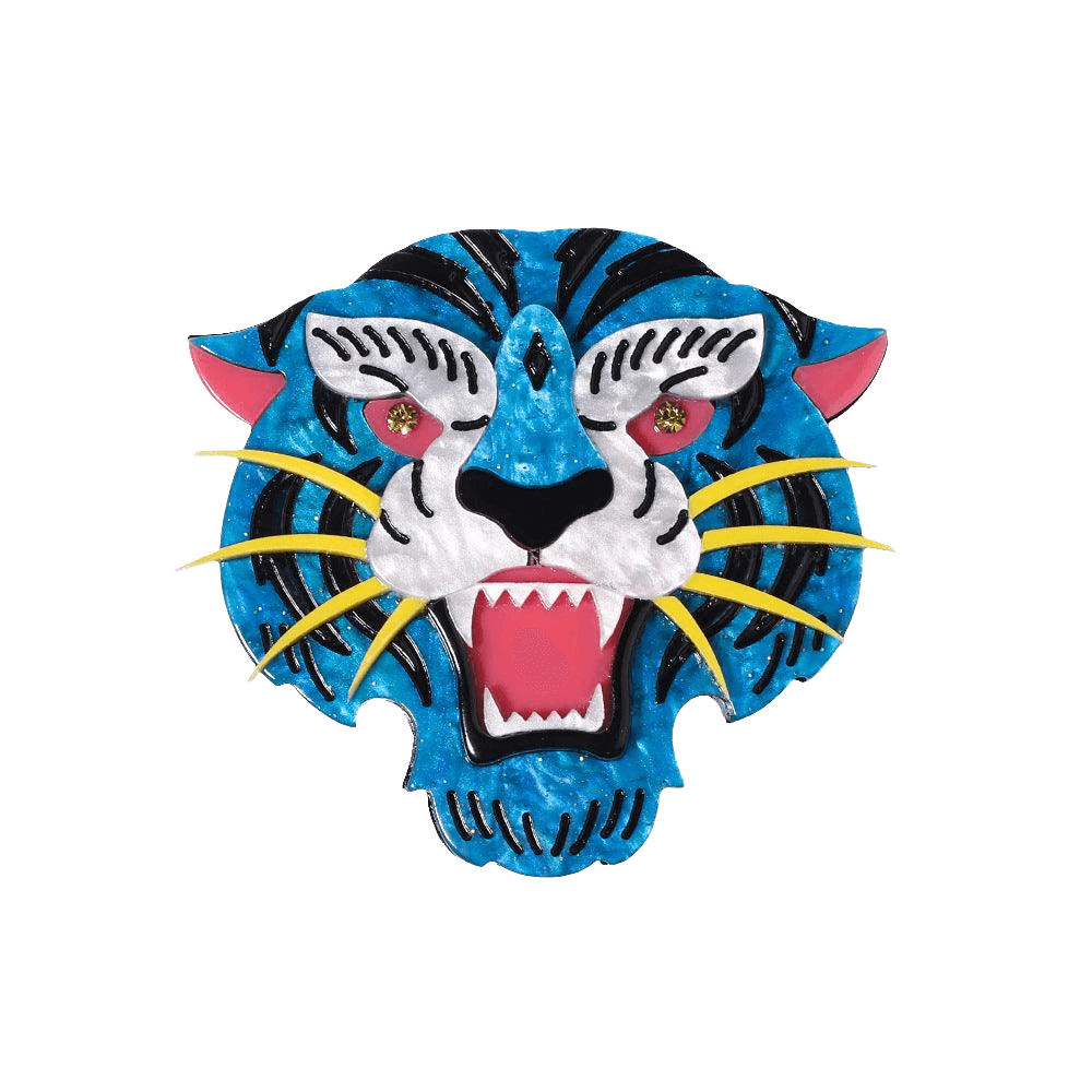 Acrylic Electric Blue Tiger Hairpin Koda Fashion & Decor