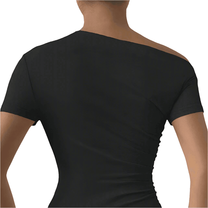 Asymmetric One-Shoulder Top Black