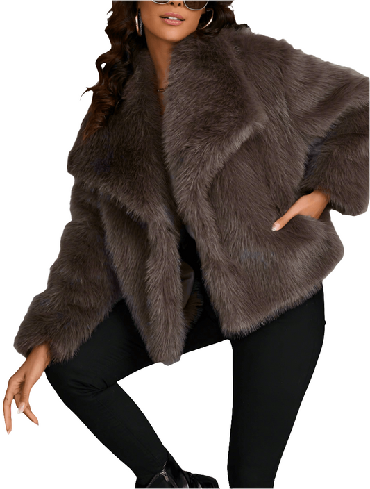 Amelia Fluffy Faux Fur Coat