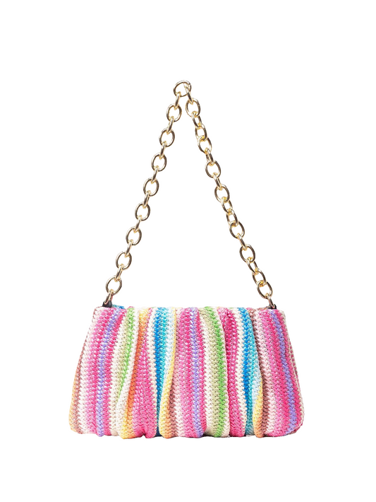 Lila Ruched Rainbow Handbag