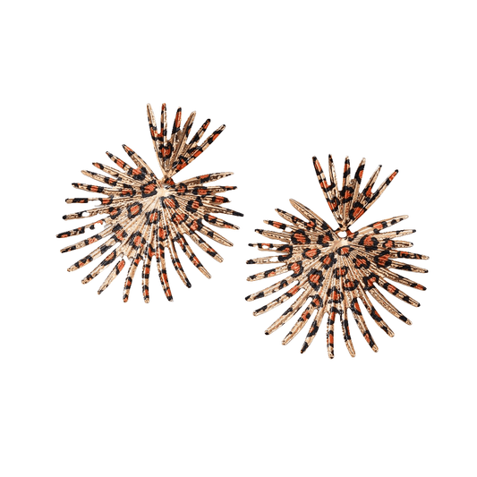 Spiked Leopard Print Drop Earrings Koda Fashion & Decor