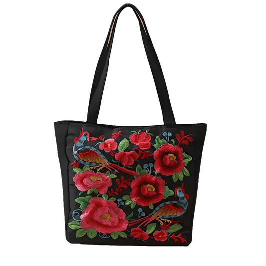 Embroidered Floral Tote Bag Koda Fashion & Decor