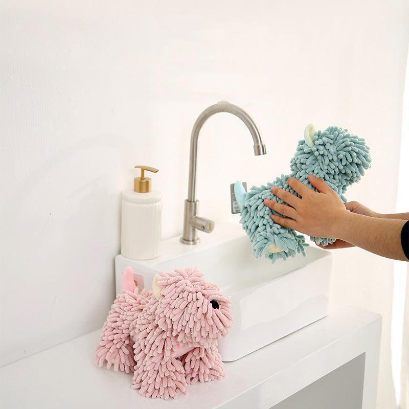 Chenille Absorbable Puppy Hand Towel - Machine Washable - Koda Fashion & Decor - Free Shipping