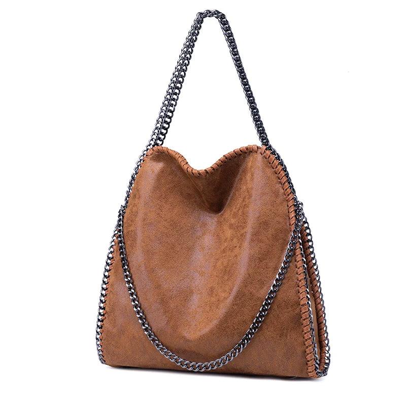 Marseille Chain Trim Faux Leather Handbag - Koda Fashion & Decor - Free Shipping