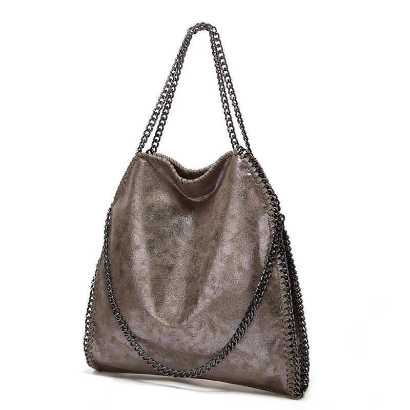 Marseille Chain Trim Faux Leather Handbag - Koda Fashion & Decor - Free Shipping