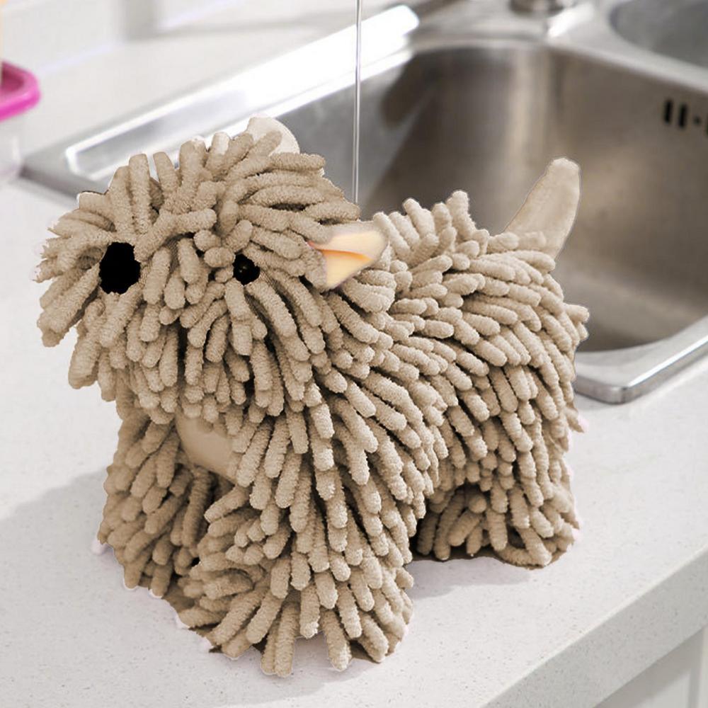 Chenille Absorbable Puppy Hand Towel - Machine Washable - Koda Fashion & Decor - Free Shipping