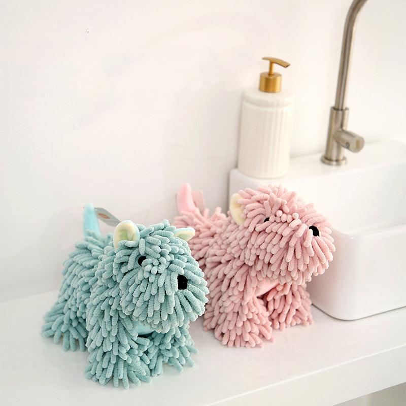 Chenille Absorbable Puppy Hand Towel - Machine Washable - Koda Fashion & Decor - Free Shipping