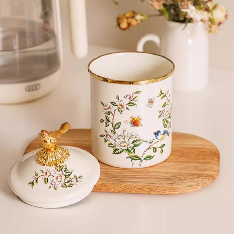 Elegant Flower and Bird Storage Jar - Koda Fashion & Decor - Free Shipping