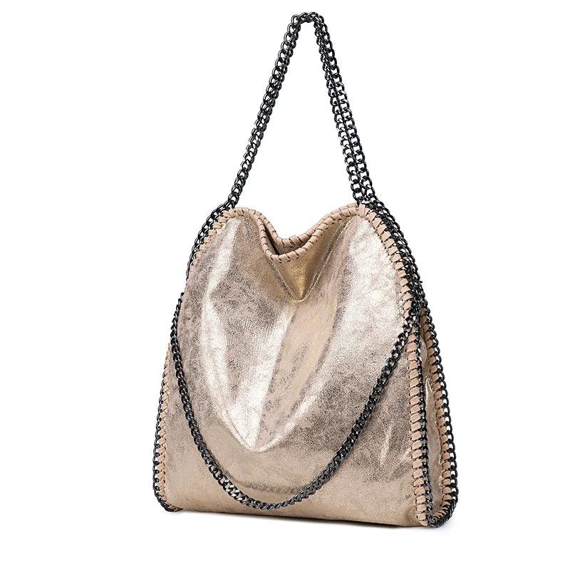 Marseille Chain Trim Faux Leather Handbag - Koda Fashion & Decor - Free Shipping